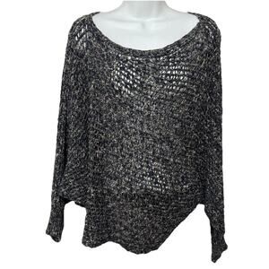 Free People Sweater Confetti Knitted Pullover Boat Neck Women Size XS oversized